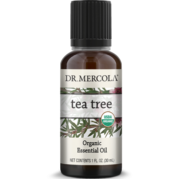 Dr. Mercola Organic Tea Tree Essential Oil, 1 fl oz, front of bottle