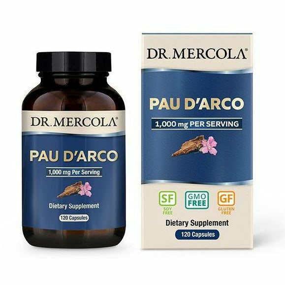 Dr. Mercola Pau D'Arco 1,000 mg, 120 capsules, front of bottle