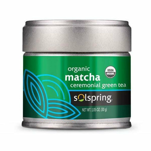Dr. Mercola Solspring Organic Matcha Ceremonial Green Tea, 1.05 oz, front of package
