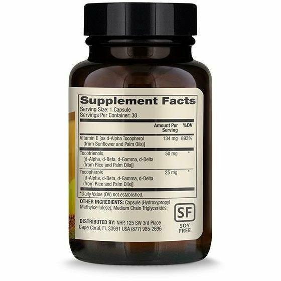 Dr. Mercola Vitamin E 134 mg 30 capsules supplement facts label