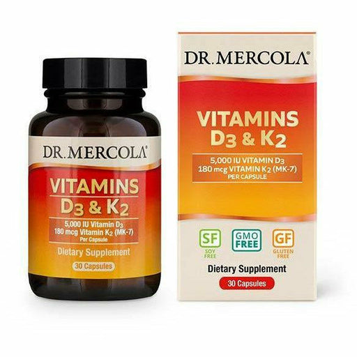 Dr. Mercola Vitamins D3 and K2, 30 capsules, front of bottle