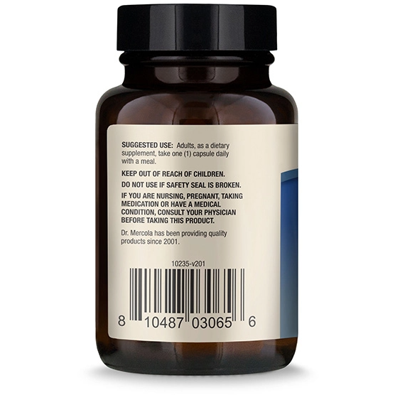 Dr. Mercola Zinc Plus Selenium 30 capsules suggested use label