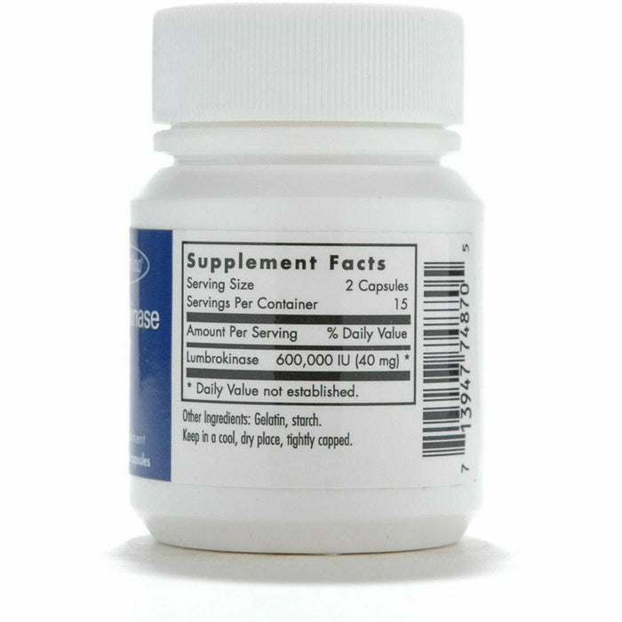Lumbrokinase 30 caps by Allergy Research Group Supplement Facts