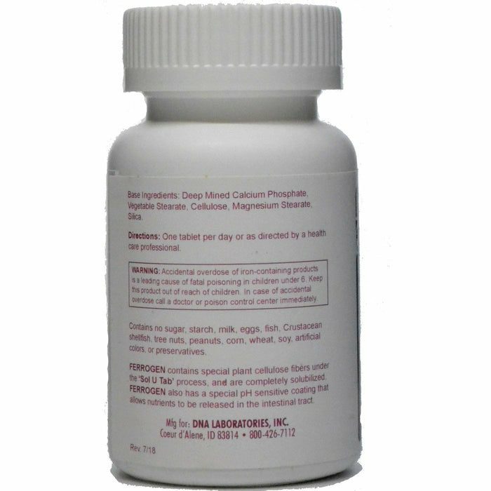 Dynamic Nutritional Associates Ferrogen 60 tablets suggested use label