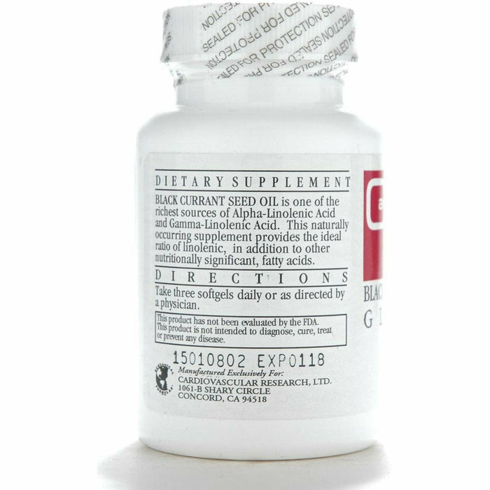 Ecological Formulas Black Currant Seed 90 capsules suggested use label