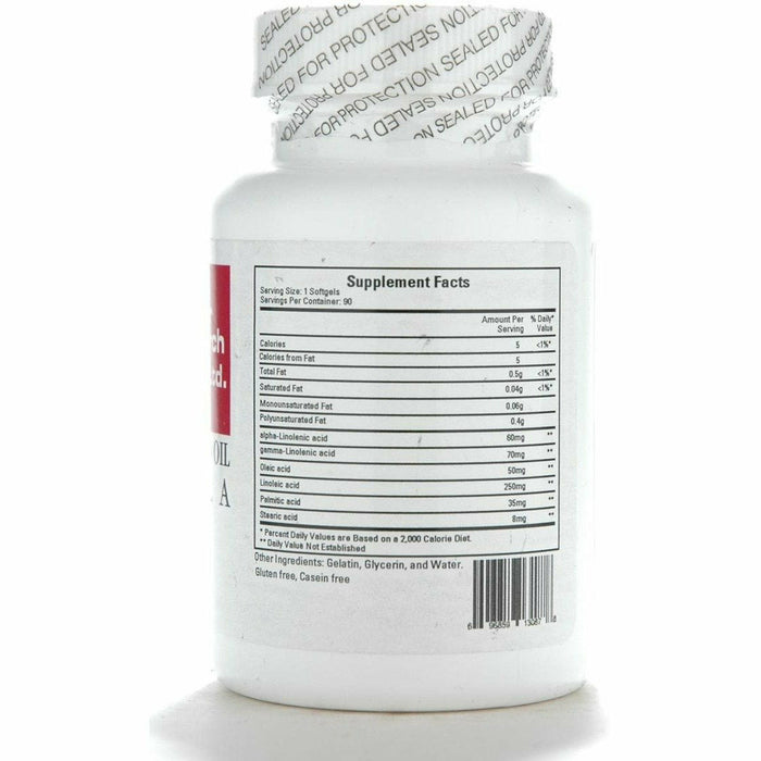 Ecological Formulas Black Currant Seed 90 capsules supplement facts label