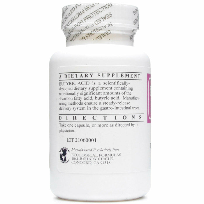 Ecological Formulas Butyric Acid 2:1 Ratio 90 capsules suggested use label
