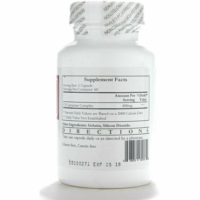 Ecological Formulas C3 Curcumin Complex 60 capsules supplement facts label