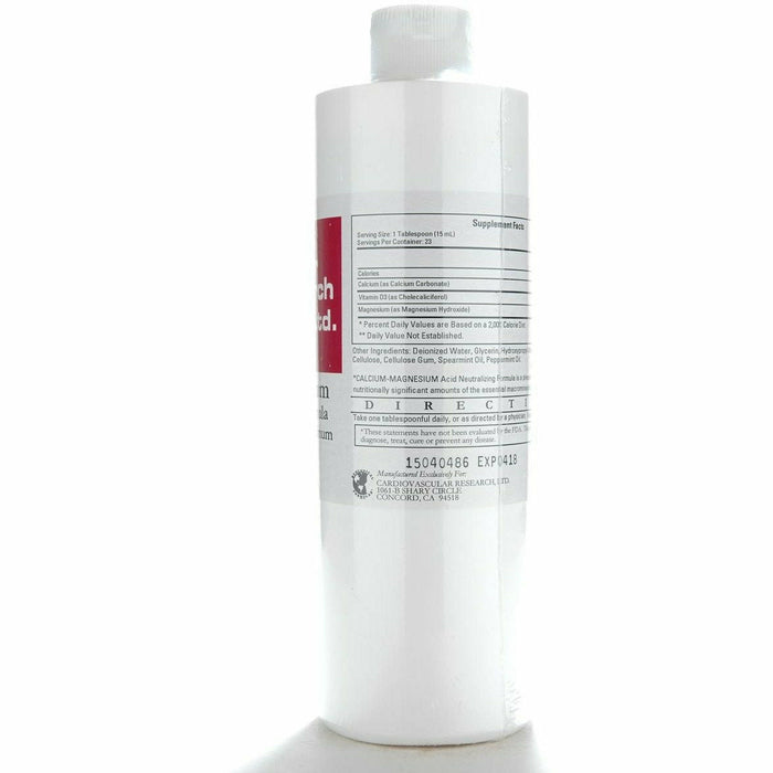 Ecological Formulas Calcium Magnesium 12 oz supplement facts label