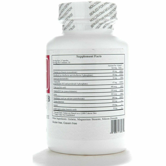 Ecological Formulas Co-Enzyme B Complex 100 capsules supplement facts label