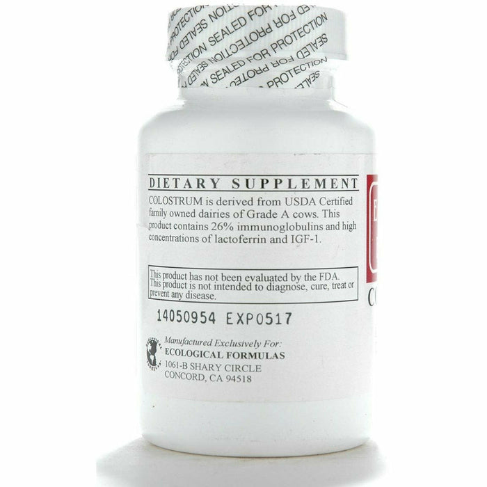 Ecological Formulas Colostrum 300 mg 60 capsules suggested use label