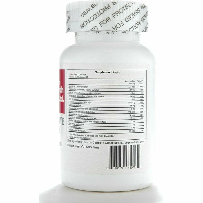 Ecological Formulas Comprehensive Minerals 90 capsules supplement facts label