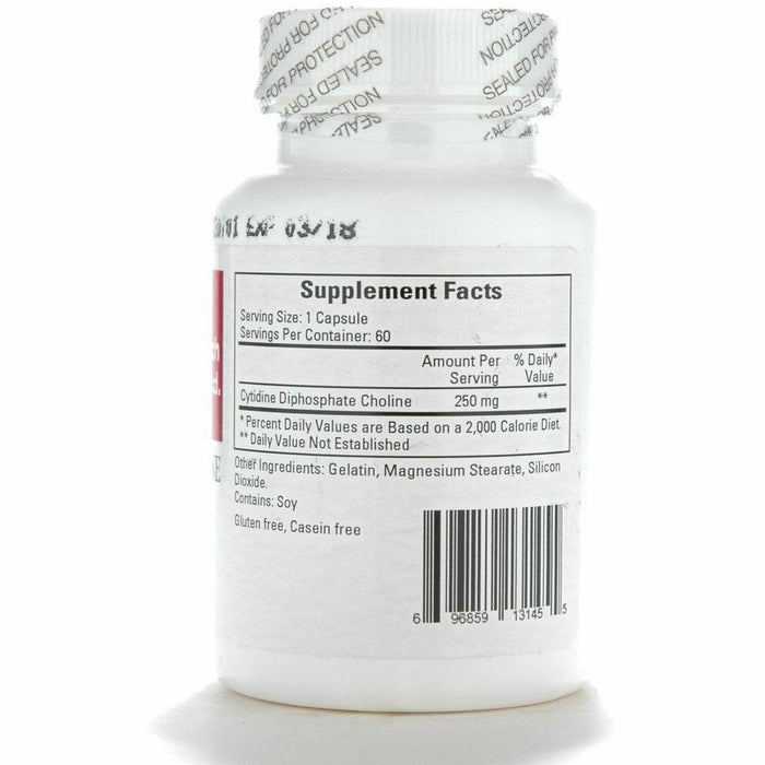 Ecological Formulas Cytidine Choline 250 mg 60 capsules supplement facts label
