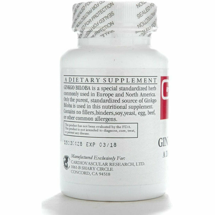 Ecological Formulas Ginkgo Biloba 120 mg 60 capsules suggested use label