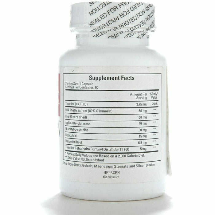 Ecological Formulas Hepagen 60 capsules supplement facts label
