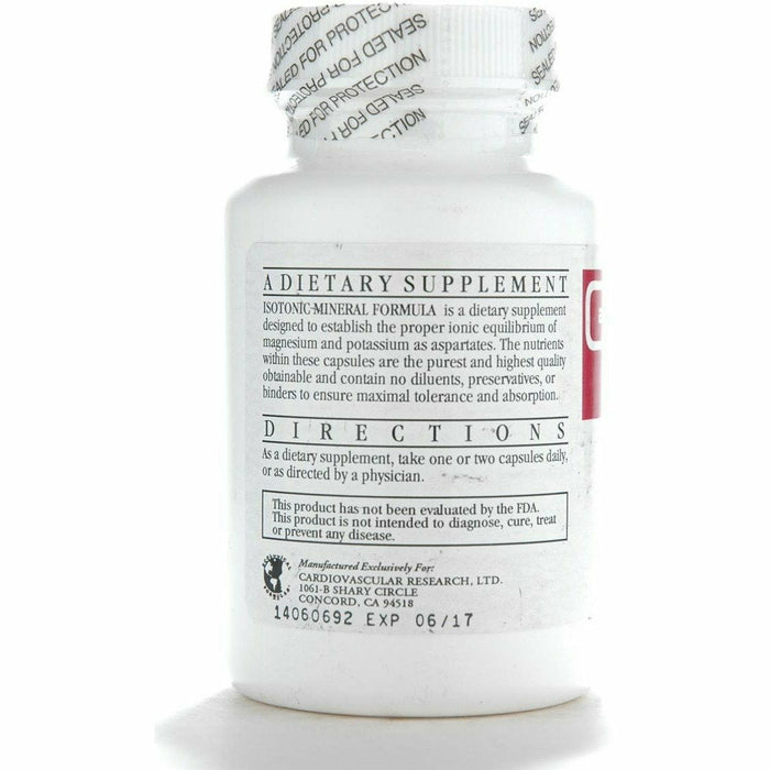 Ecological Formulas Isotonic Mineral Formula 75 capsules suggested use label