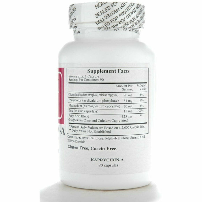 Ecological Formulas Kaprycidin-A 90 capsules supplement facts label