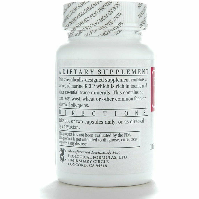 Ecological Formulas Kelp 90 capsules suggested use label