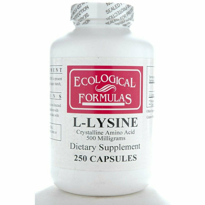 Ecological Formulas L-Lysine 500 mg, 250 capsules, front of bottle