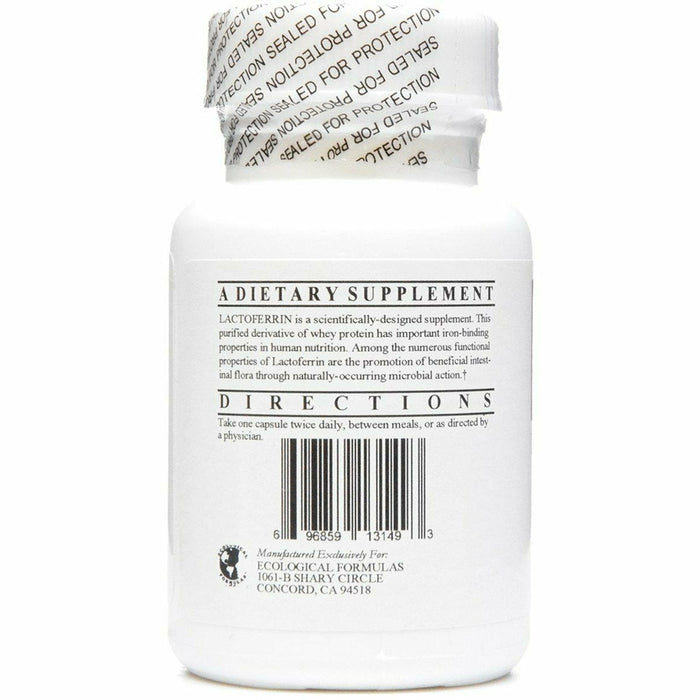 Ecological Formulas Lactoferrin 100 mg 60 capsules suggested use label