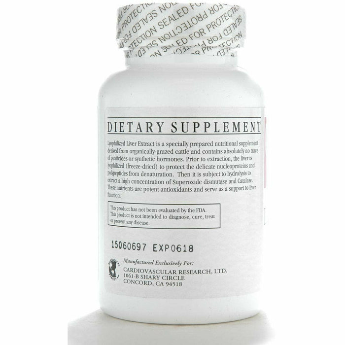 Ecological Formulas Liver Extract 550 mg 90 capsules suggested use label