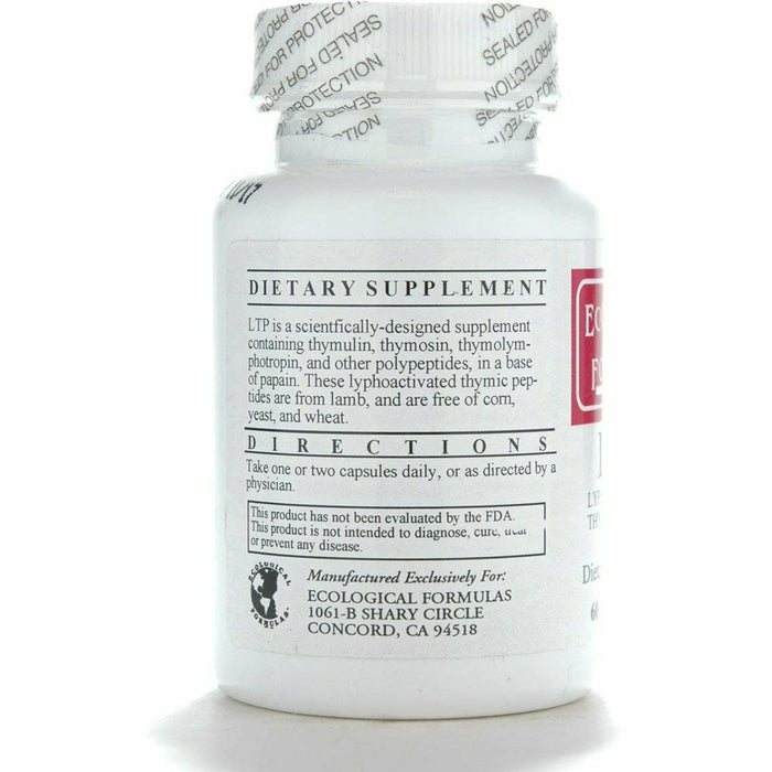 Ecological Formulas LTP 600 mg 60 capsules suggested use label