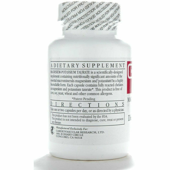 Ecological Formulas Magnesium-Potassium Taurate 60 capsules suggested use label
