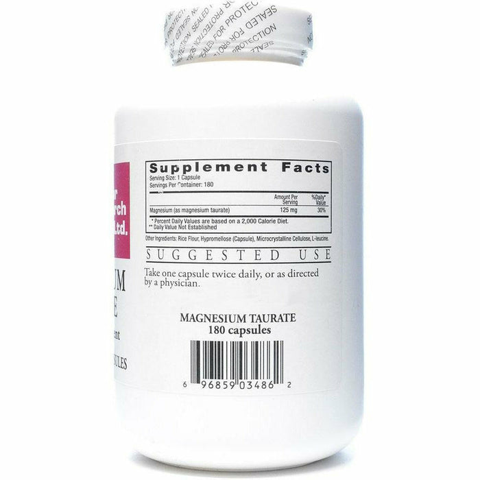 Ecological Formulas Magnesium Taurate 125 mg 180 capsules supplement facts label