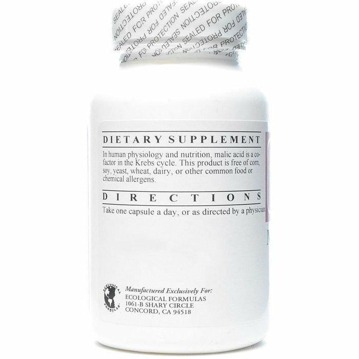 Ecological Formulas Malic Acid 600 mg 90 capsules suggested use label