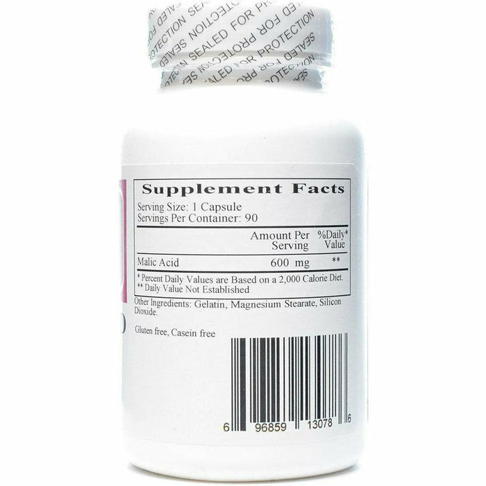 Ecological Formulas Malic Acid 600 mg 90 capsules supplement facts label