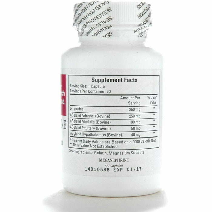 Ecological Formulas Meganephrine 60 capsules supplement facts label