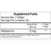 Ecological Formulas Melatone 5 mg 60 softgels supplement facts label