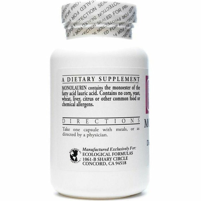 Ecological Formulas Monolaurin 600 mg 90 capsules suggested use label