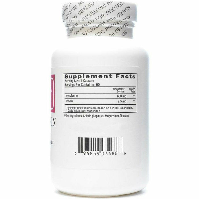 Ecological Formulas Monolaurin 600 mg 90 capsules supplement facts label