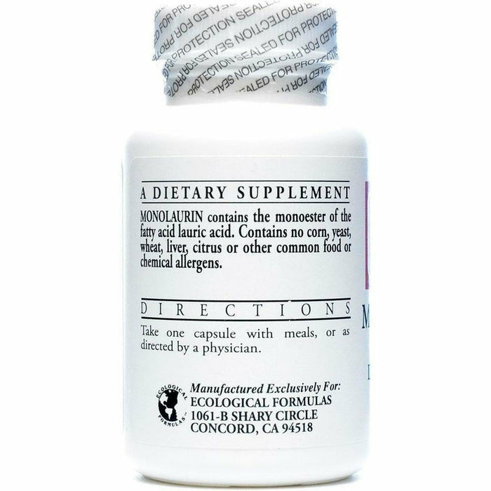 Ecological Formulas Monolaurin (Lauric Acid) 300 mg 90 capsules suggested use label