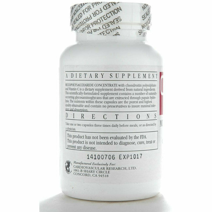 Ecological Formulas Mucopolysaccharide Concentrate 90 capsules suggested use label