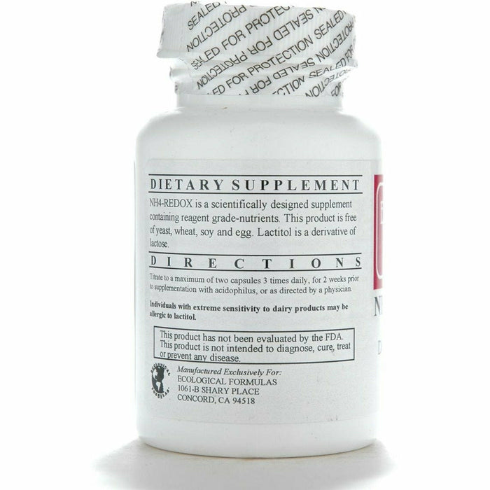 Ecological Formulas NH4-Redox 60 capsules suggested use label