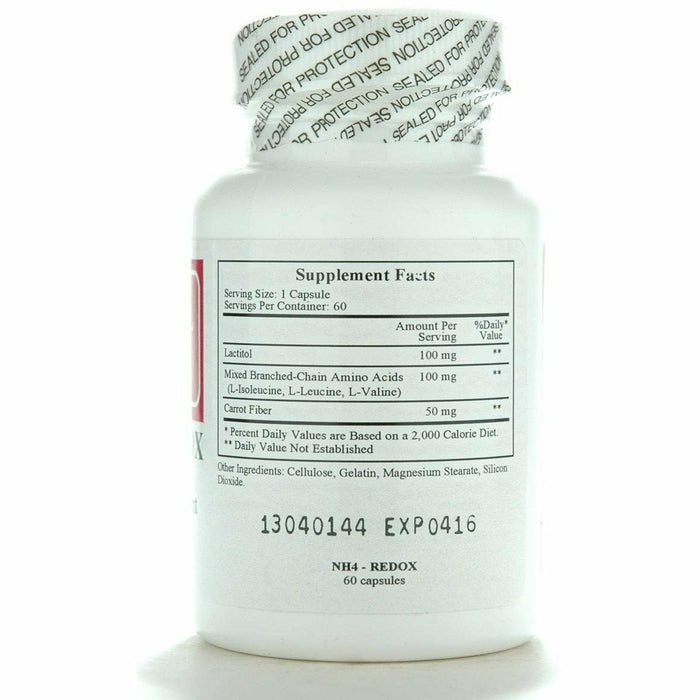 Ecological Formulas NH4-Redox 60 capsules supplement facts label