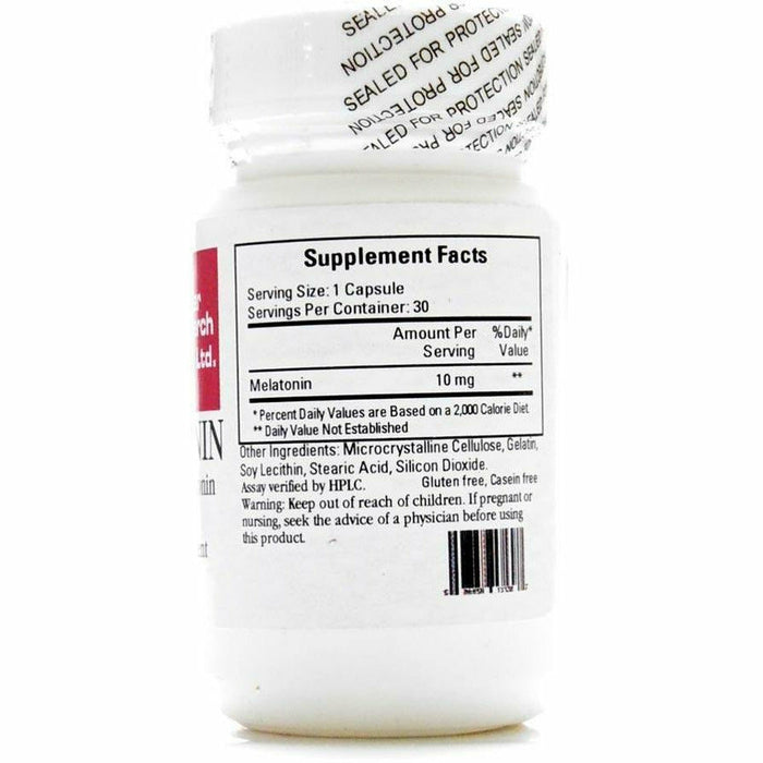 Ecological Formulas Oncotonin Melatonin 10 mg 30 capsules supplement facts label