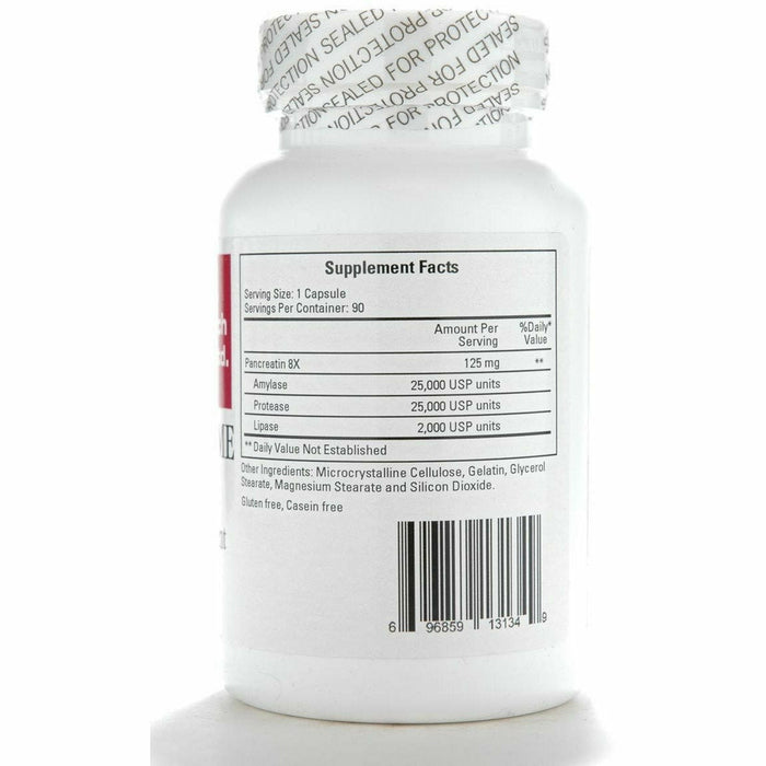 Ecological Formulas Pan-8-Supreme 125 mg 90 capsules supplement facts label