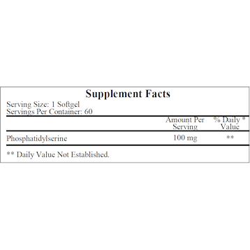 Ecological Formulas Phosphatidylserine 60 softgels supplement facts label