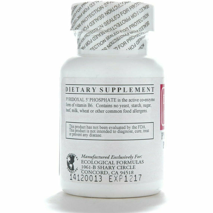 Ecological Formulas Pyridoxal 5-Phosphate 20 mg 100 tablets suggested use label