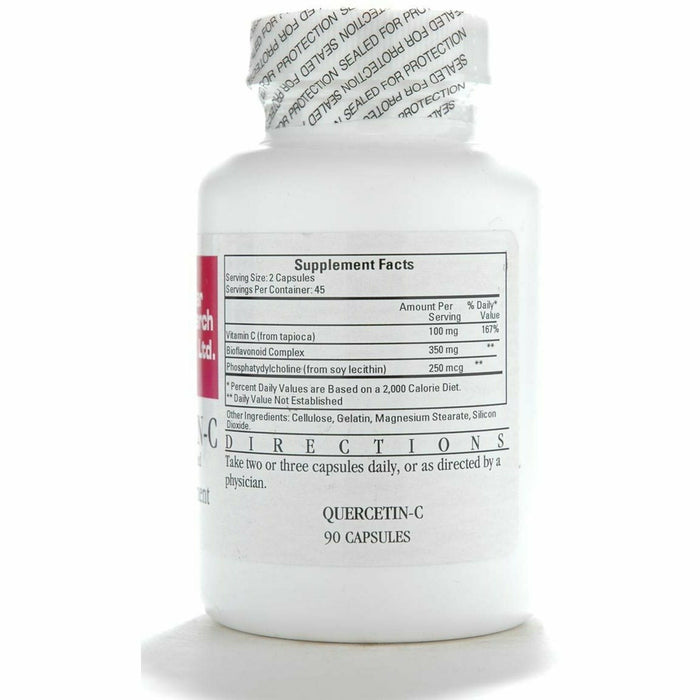 Ecological Formulas Quercetin-C 90 capsules supplement facts label