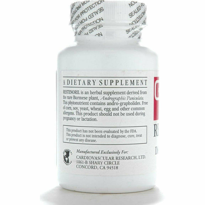 Ecological Formulas Restenoril 60 capsules suggested use label