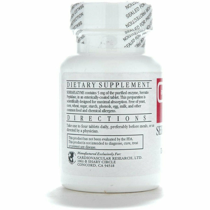 Ecological Formulas Serraflazyme 100 tablets suggested use label