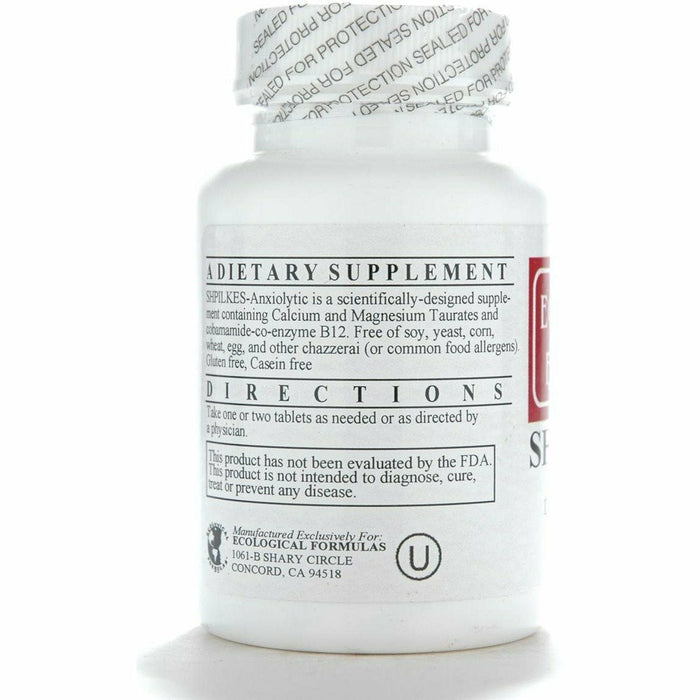 Ecological Formulas Shpilkes C/M Taurate 60 tablets suggested use label