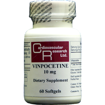 Ecological Formulas Vinpocetine 10 mg, 60 softgels, front of bottle
