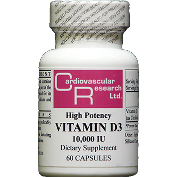 Ecological Formulas Vitamin D3 10,000 IU, 60 capsules, front of bottle