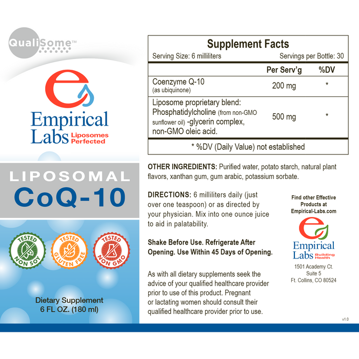 Empirical Labs Liposomal CoQ-10 6 fl oz full label