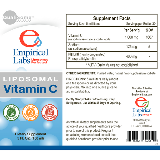 Empirical Labs Liposomal Vitamin C 5 fl oz full label